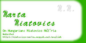 marta miatovics business card